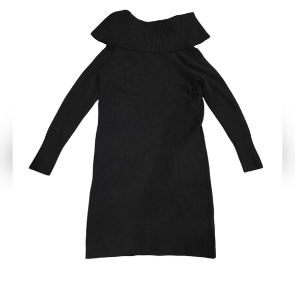 NWT. LOFT OFF THE SHOULDER FOLD OVER NECK SWEATER DRESS. MIDI. SIZE MEDIUM. - Picture 2 of 9